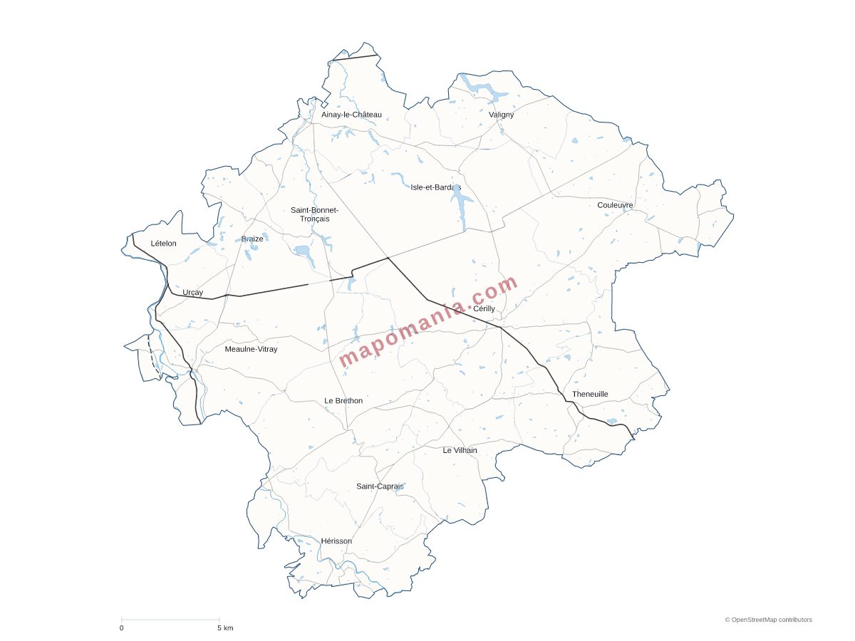 Carte de CC du Pays de Tronçais à personnaliser