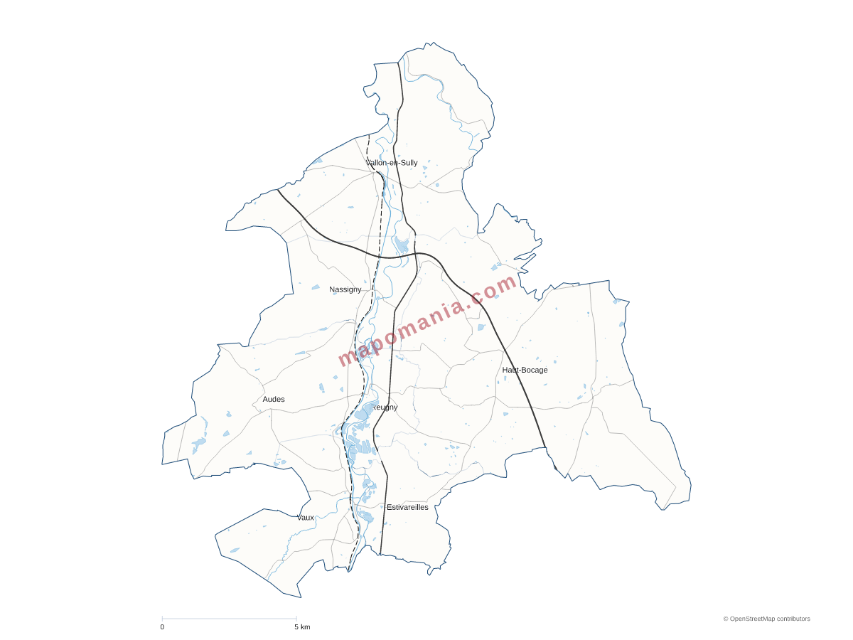 Carte de CC du Val de Cher à personnaliser