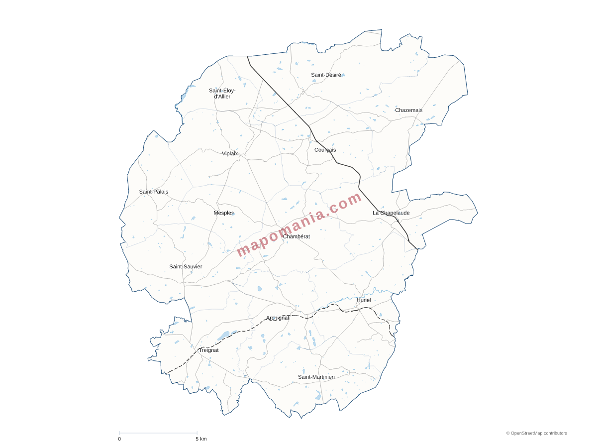 Carte de CC du Pays d'Huriel à personnaliser