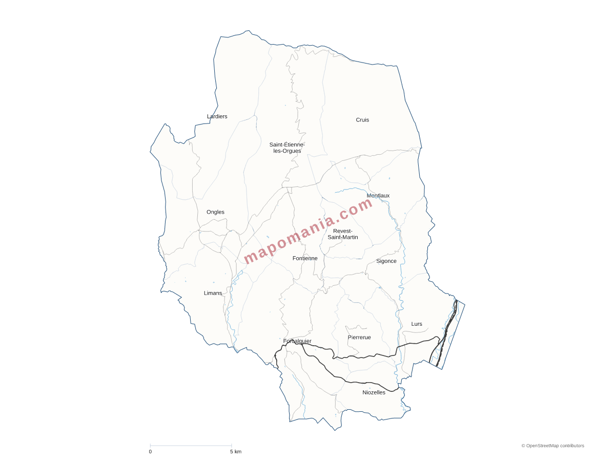 Carte de CC Pays Forcalquier et Montagne de Lure à personnaliser