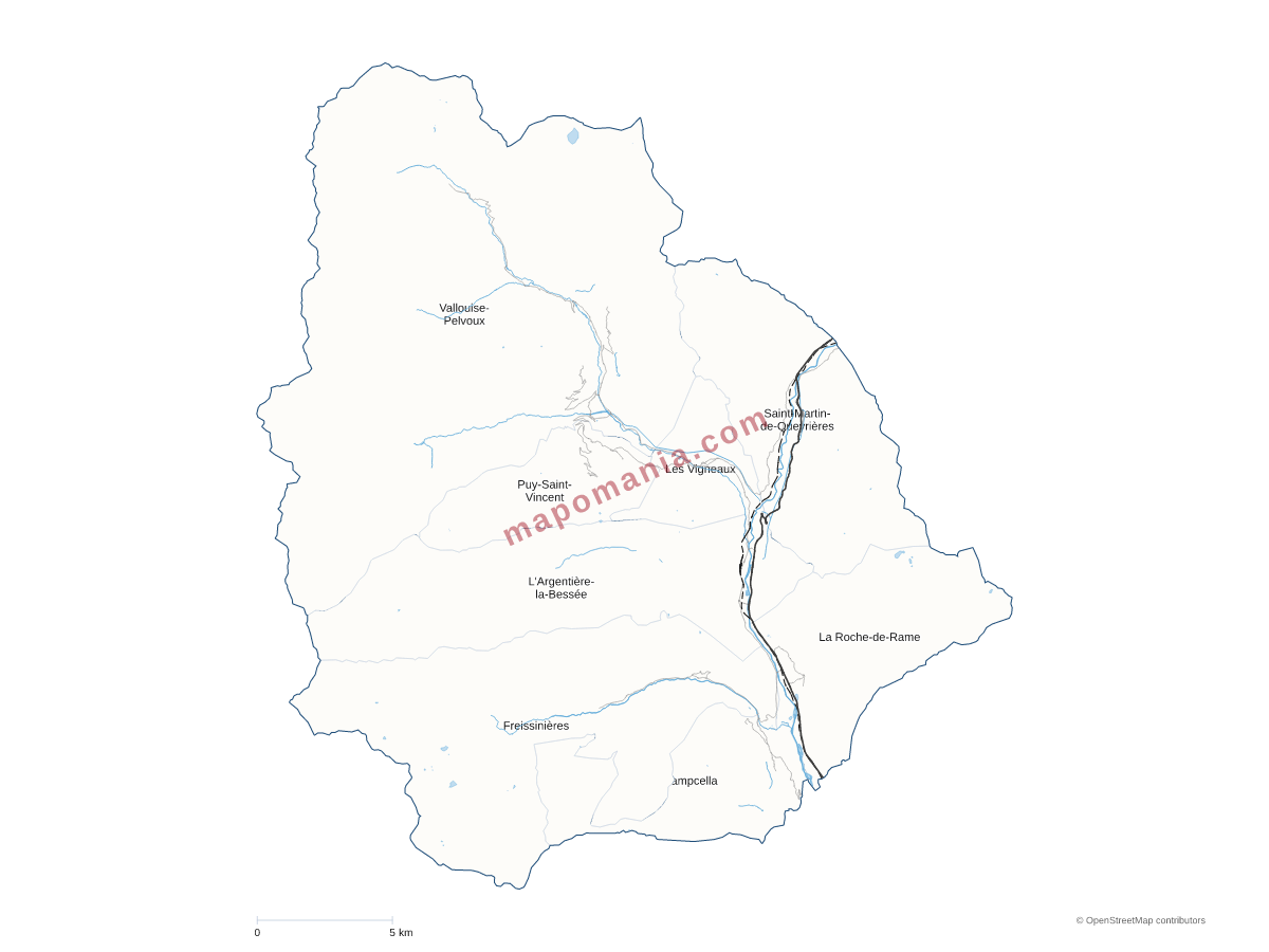 Carte de CC du Pays des Ecrins à personnaliser