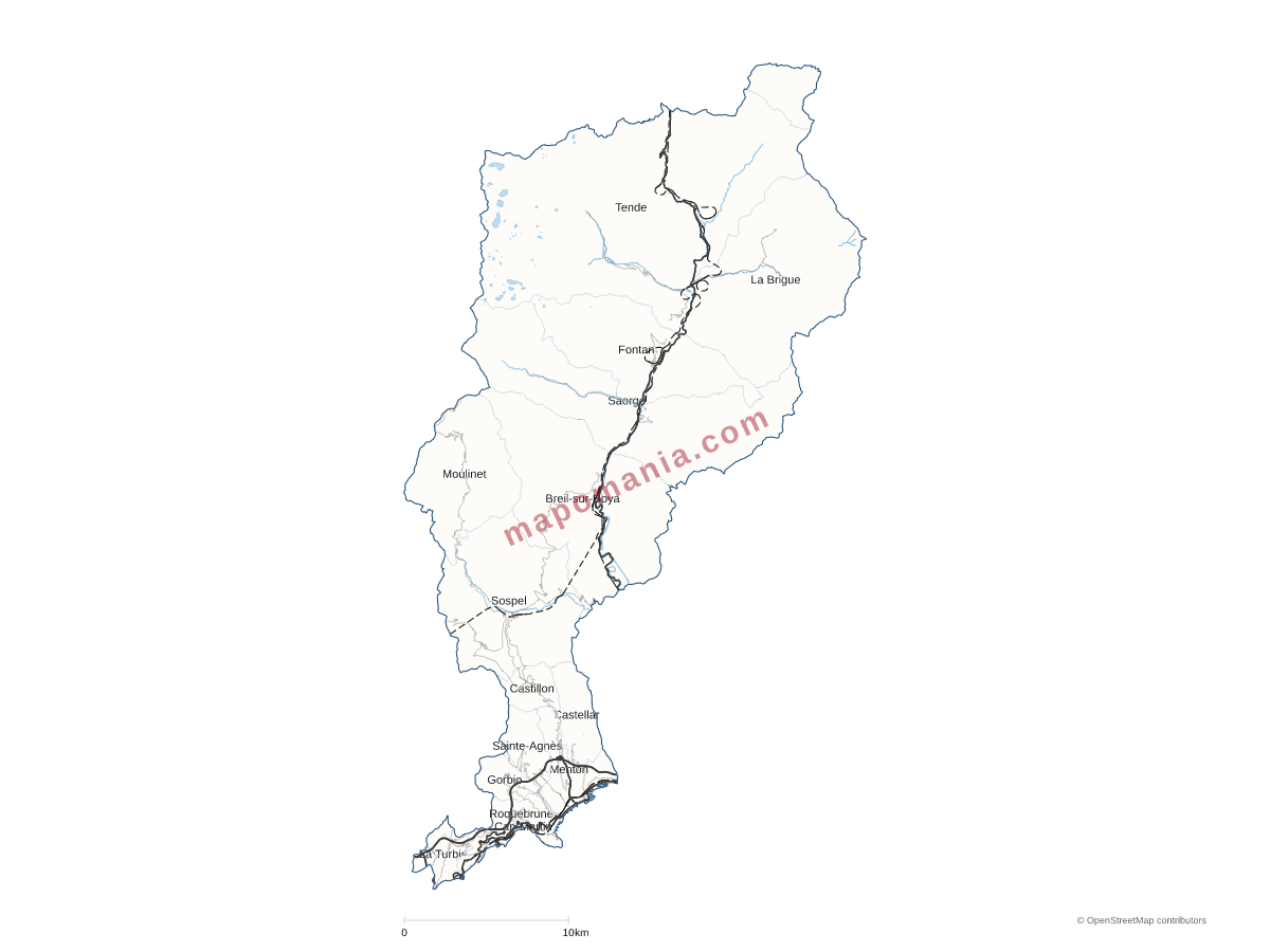 Carte de CA de la Riviera Française à personnaliser
