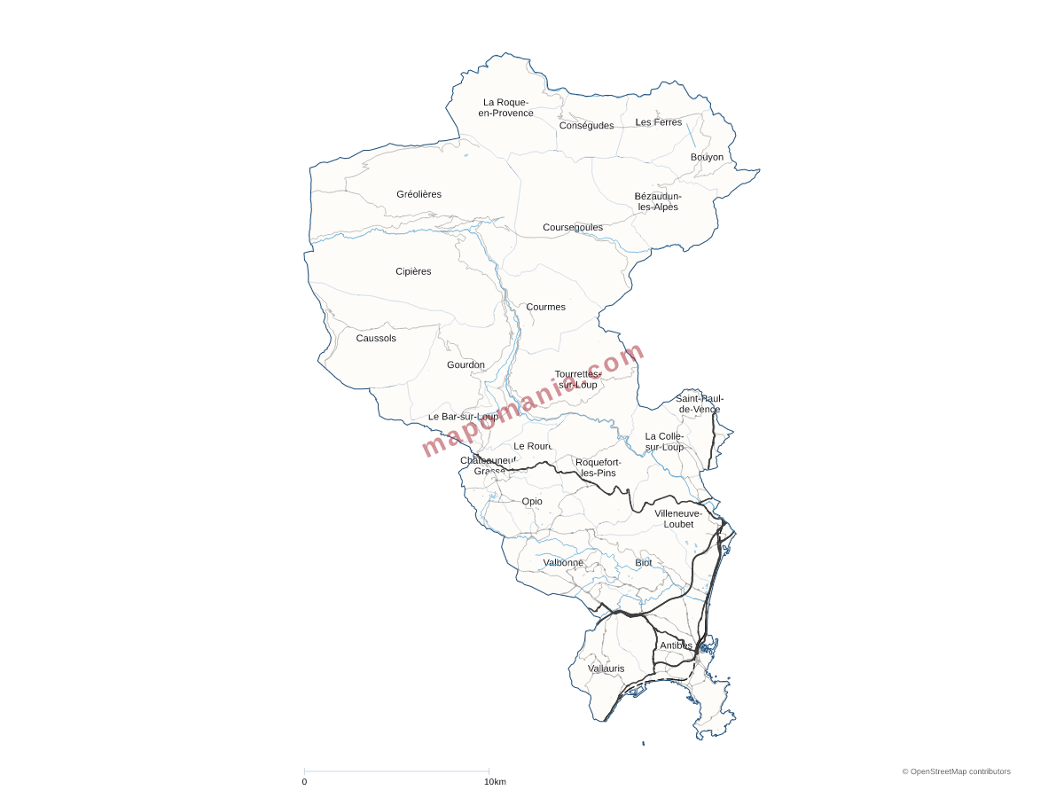 Carte de CA de Sophia Antipolis à personnaliser