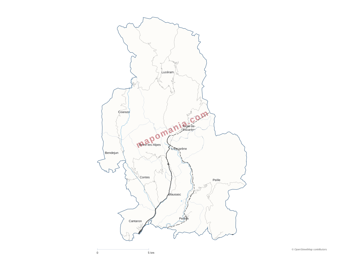 Carte de CC du Pays des Paillons à personnaliser