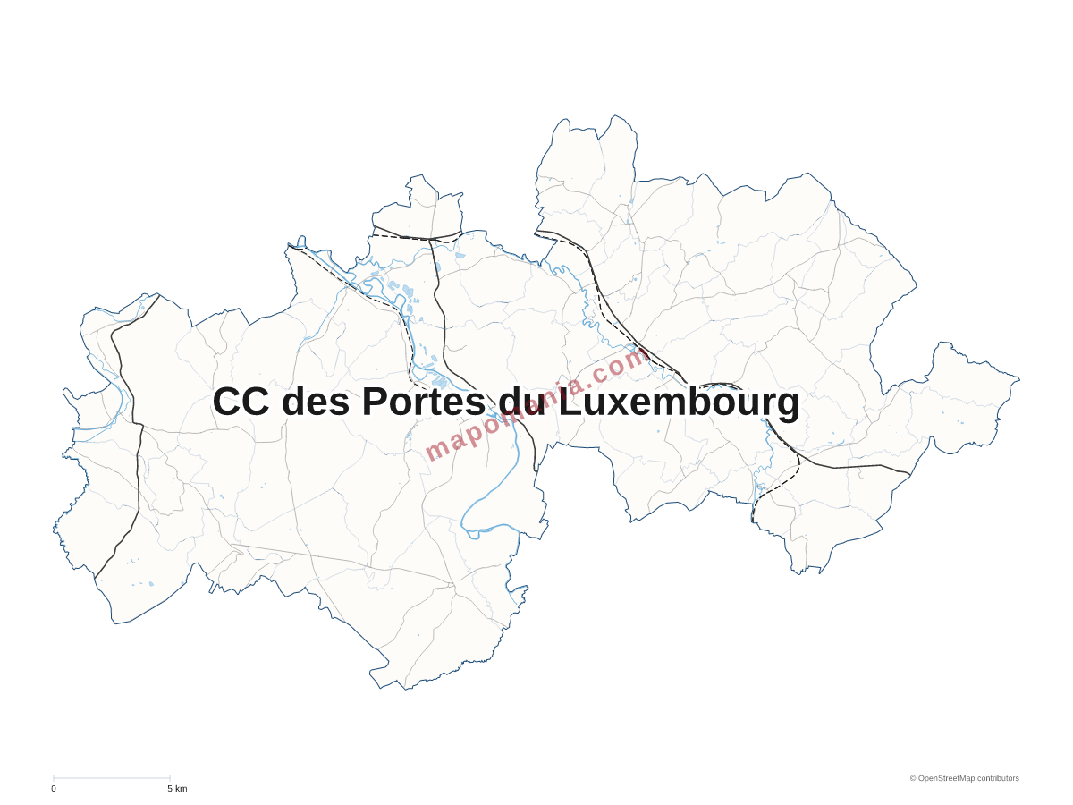 Carte de CC des Portes du Luxembourg à personnaliser
