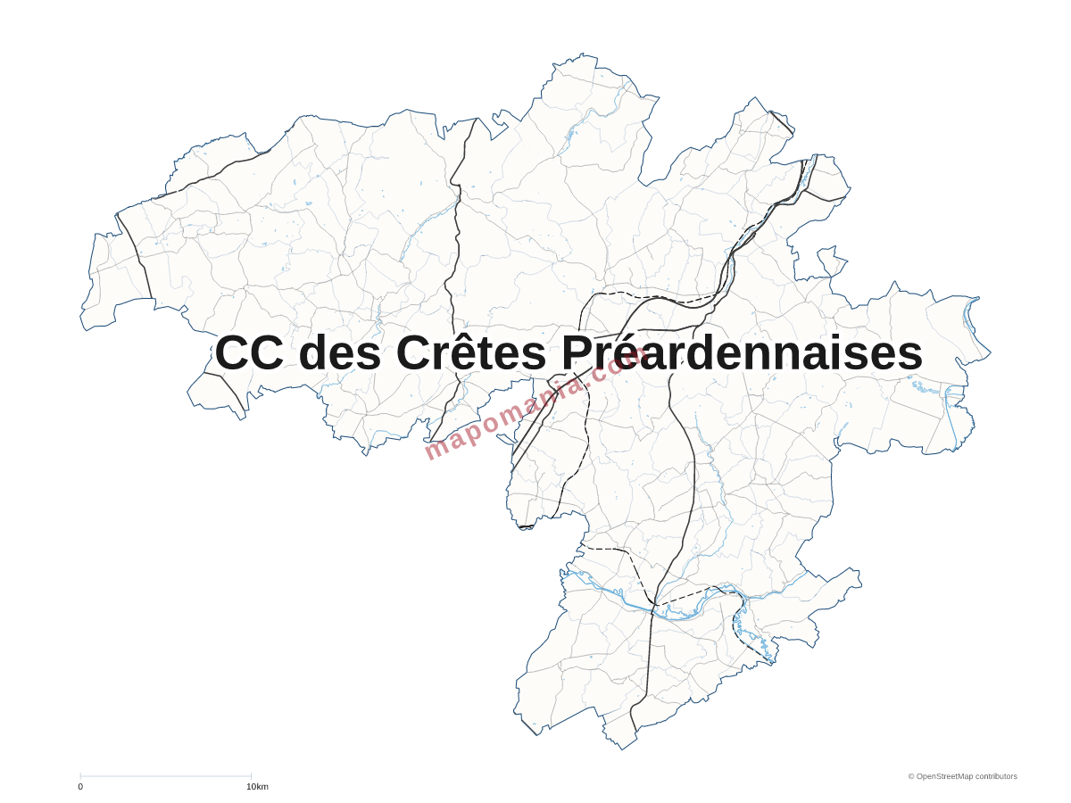 Carte de CC des Crêtes Préardennaises à personnaliser