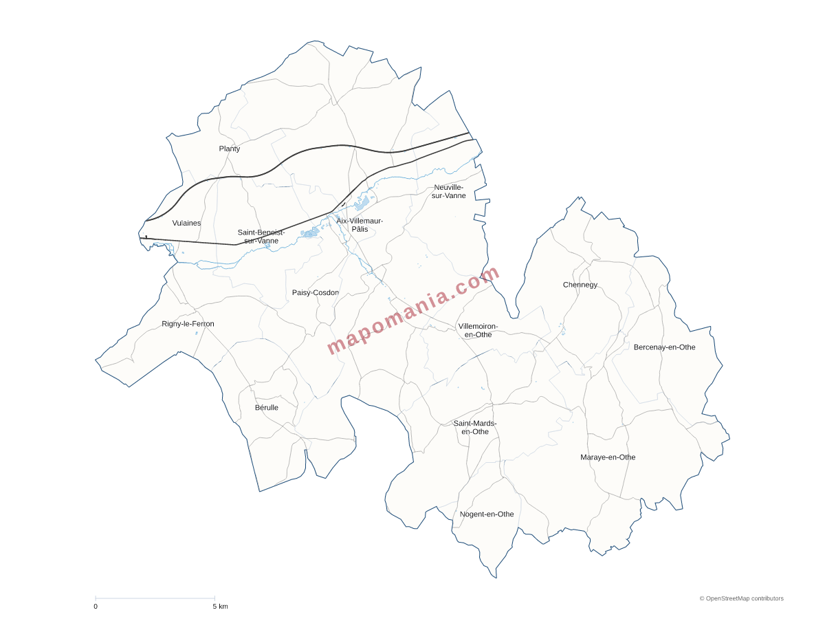 Carte de CC du Pays d'Othe à personnaliser