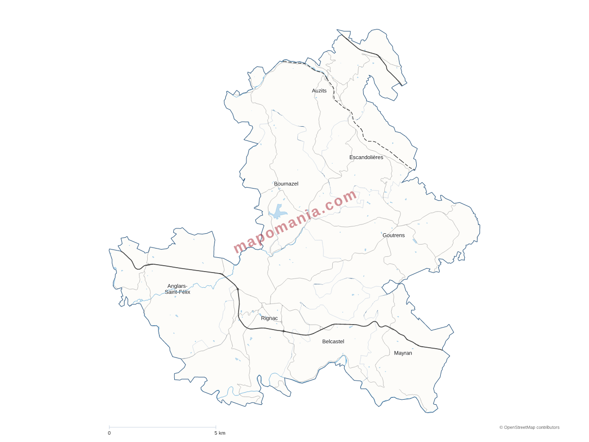 Carte de CC du Pays Rignacois à personnaliser