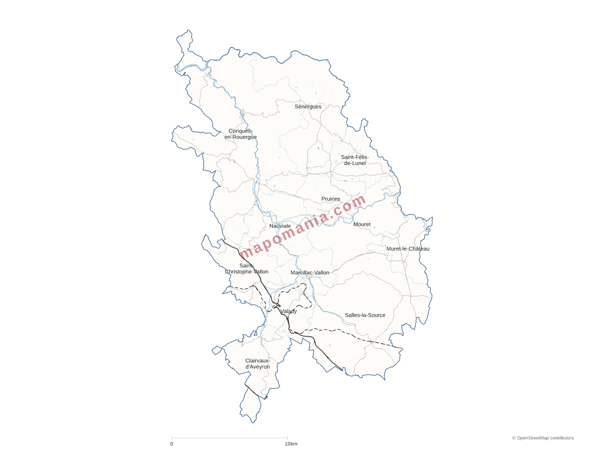 Carte de CC Conques-Marcillac à personnaliser