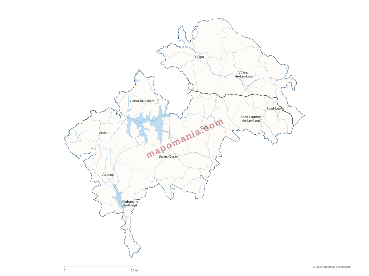 Carte de CC de Lévézou Pareloup à personnaliser