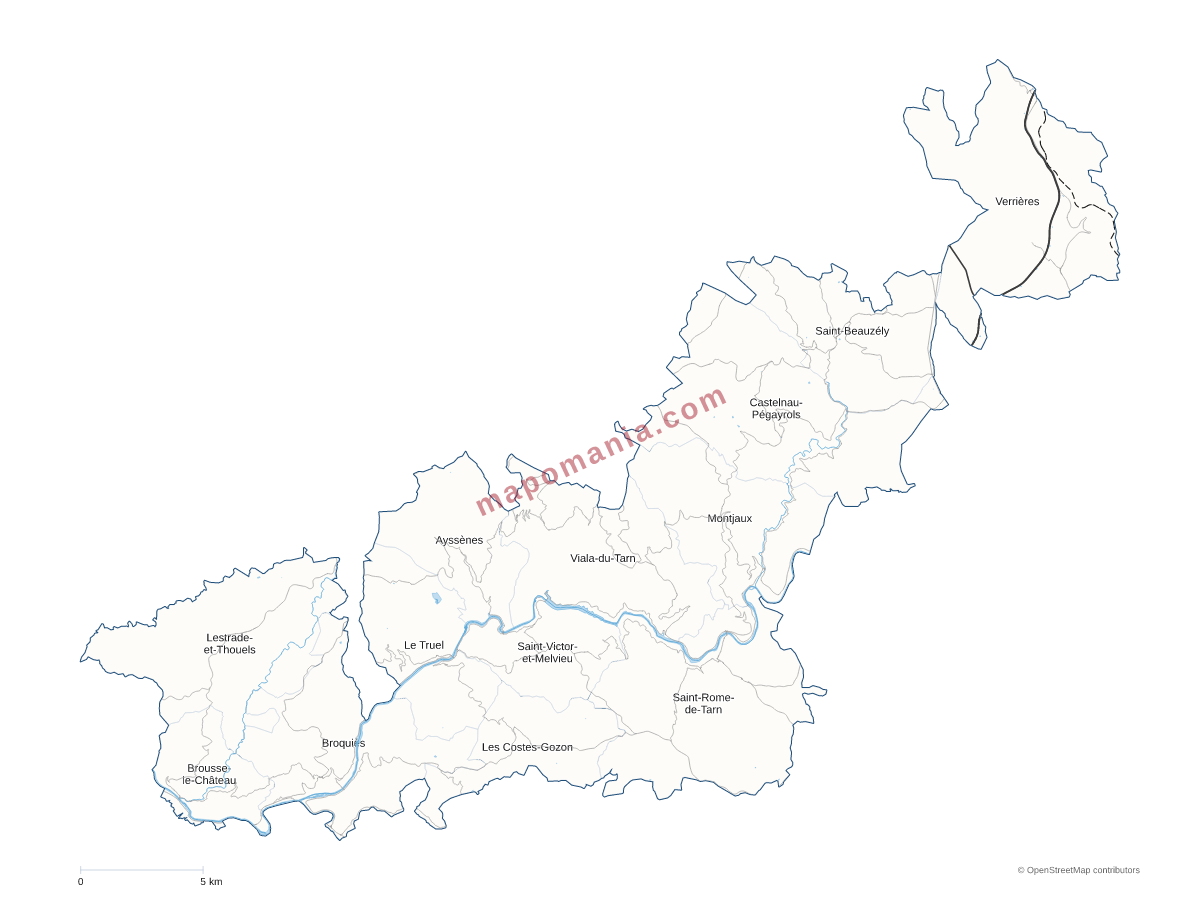 Carte de CC de la Muse et des Raspes du Tarn à personnaliser