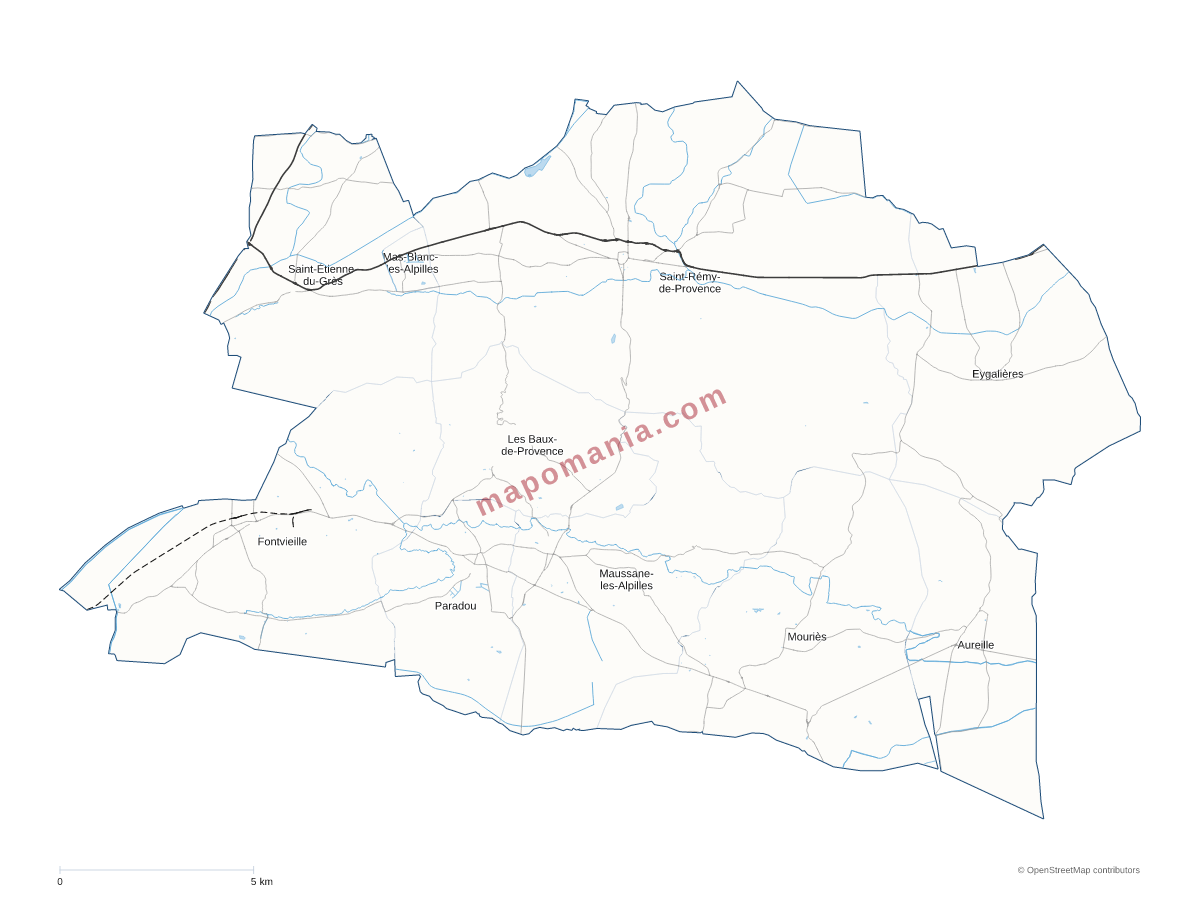 Carte de CC Vallée des Baux-Alpilles (CC VBA) à personnaliser