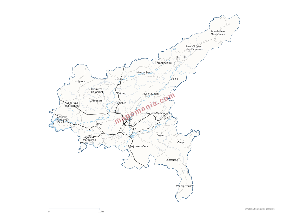 Carte de CA du Bassin d'Aurillac à personnaliser
