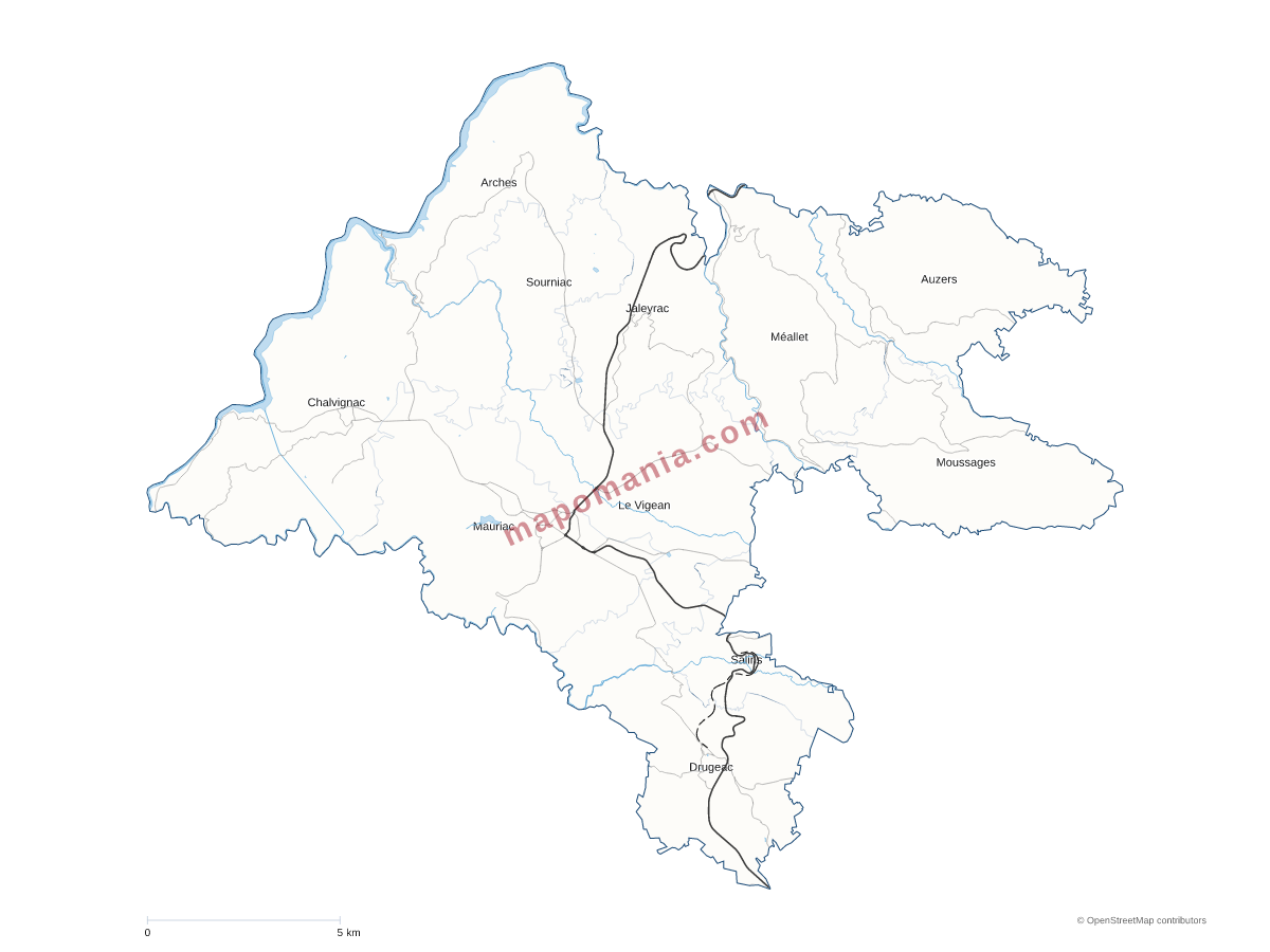 Carte de CC du Pays de Mauriac à personnaliser