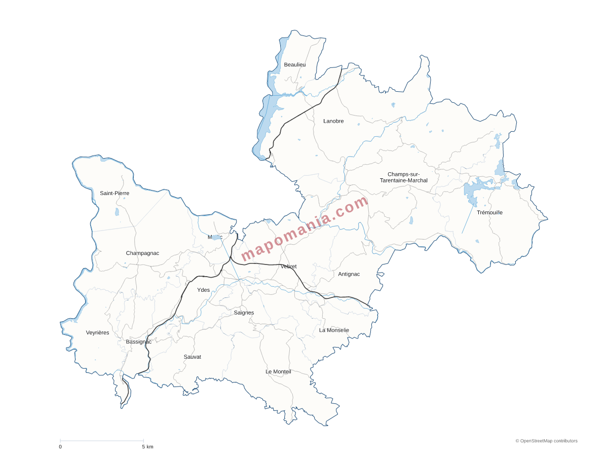 Carte de CC Sumène - Artense à personnaliser