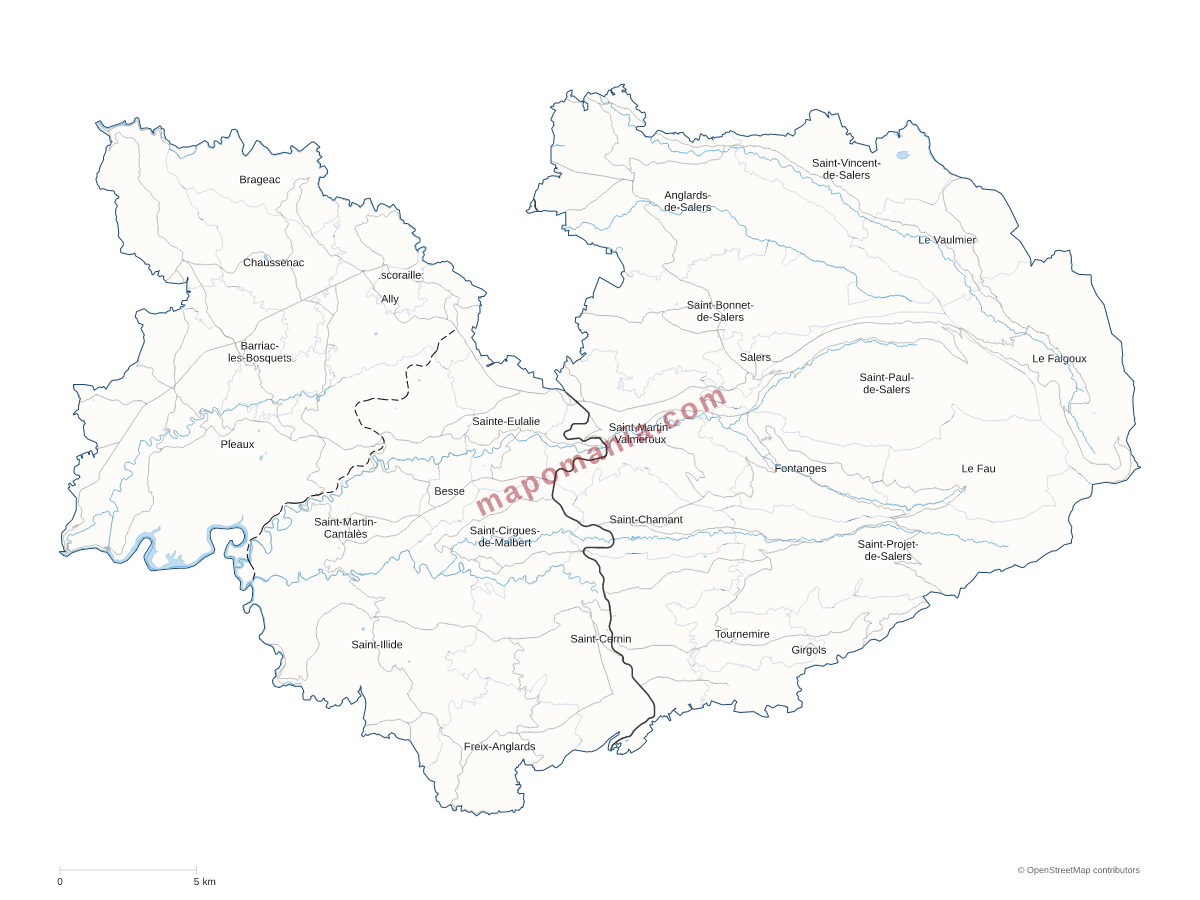 Carte de CC du Pays de Salers à personnaliser