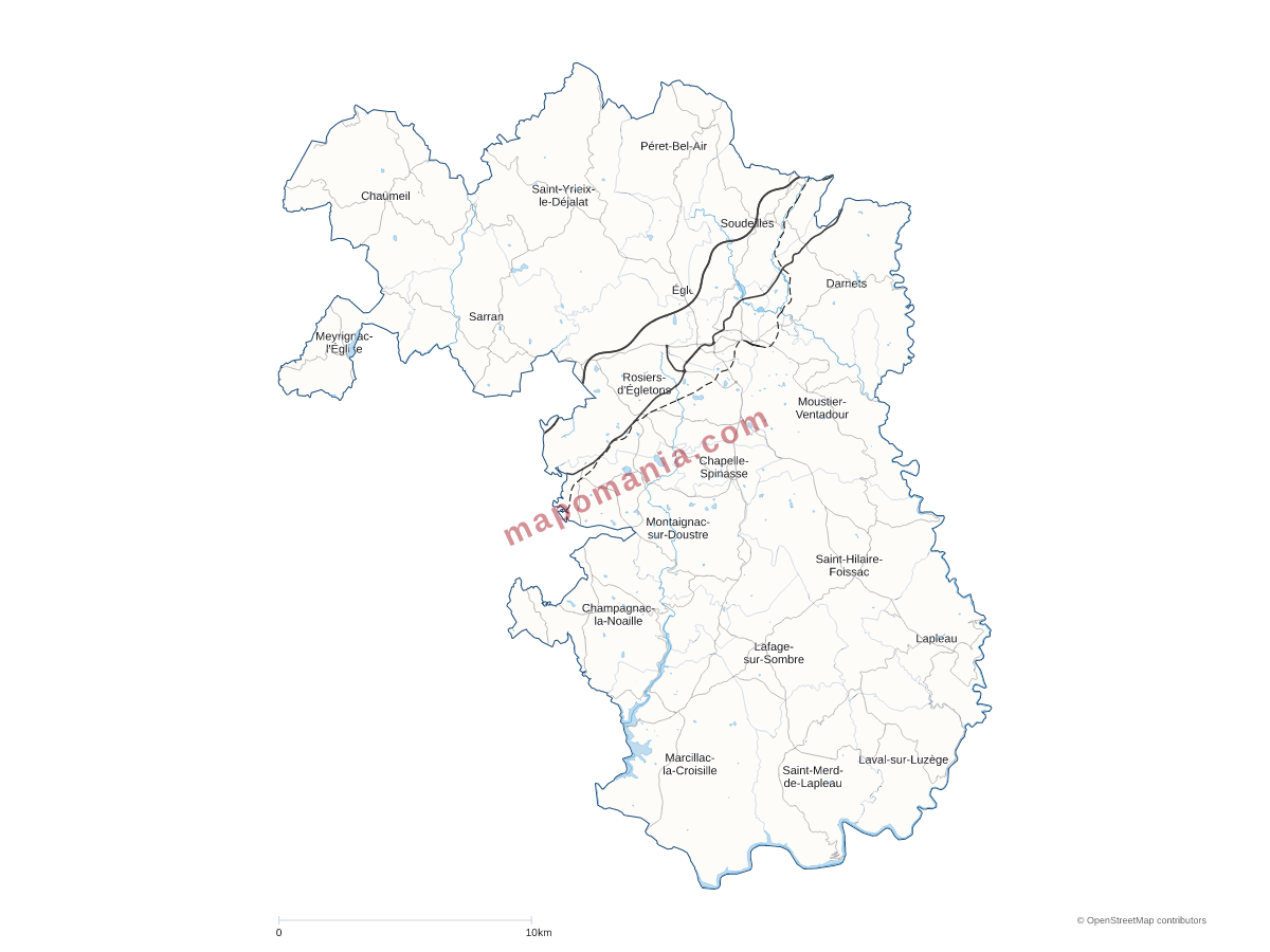 Carte de CC de Ventadour - Egletons - Monédières à personnaliser