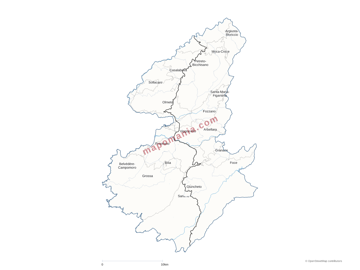 Carte de CC du Sartenais Valinco Taravo à personnaliser