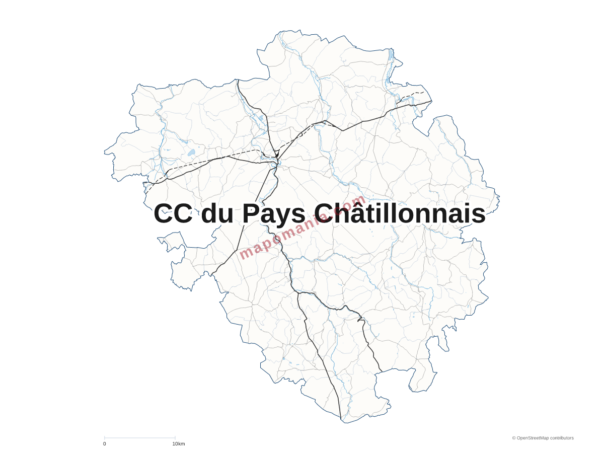 Carte de CC du Pays Châtillonnais à personnaliser