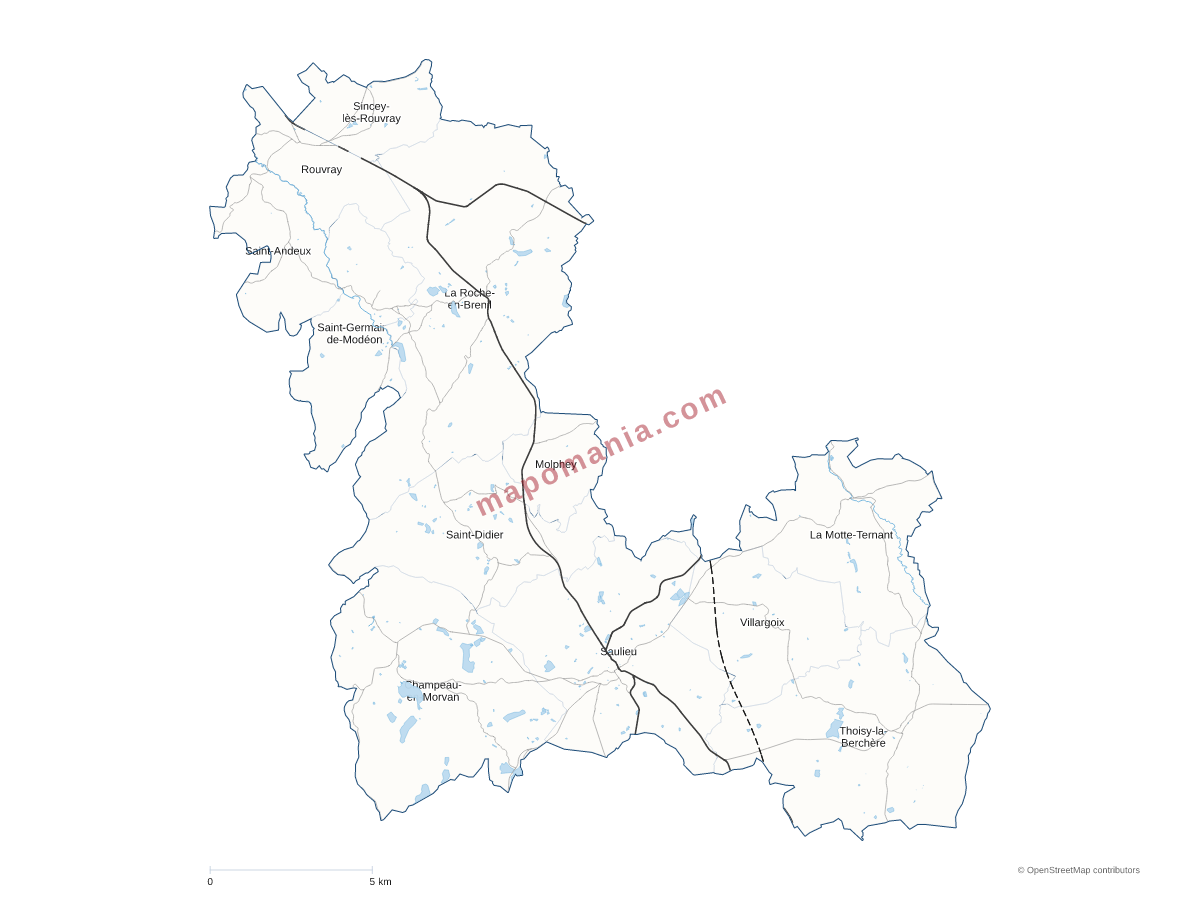 Carte de CC de Saulieu-Morvan à personnaliser