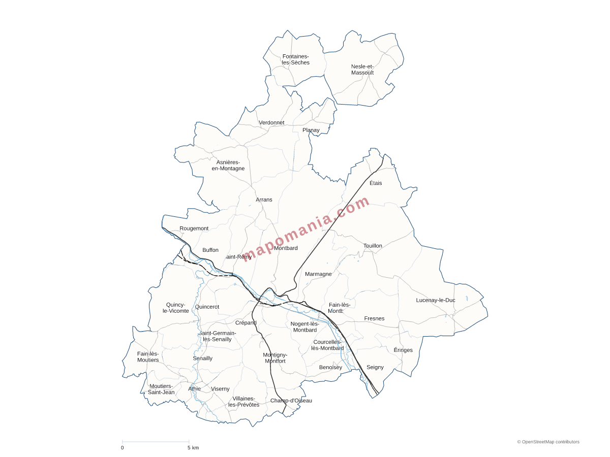 Carte de CC du Montbardois à personnaliser