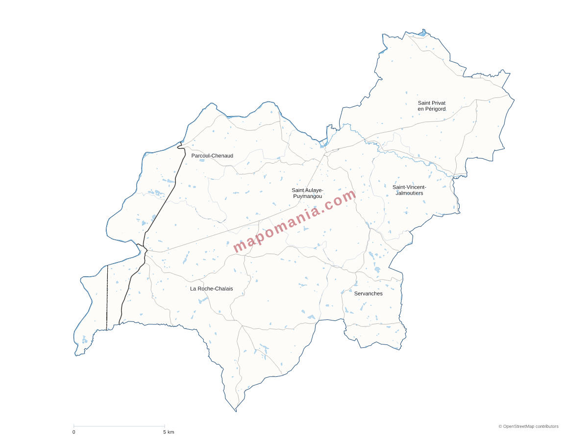 Carte de CC du Pays de Saint Aulaye à personnaliser