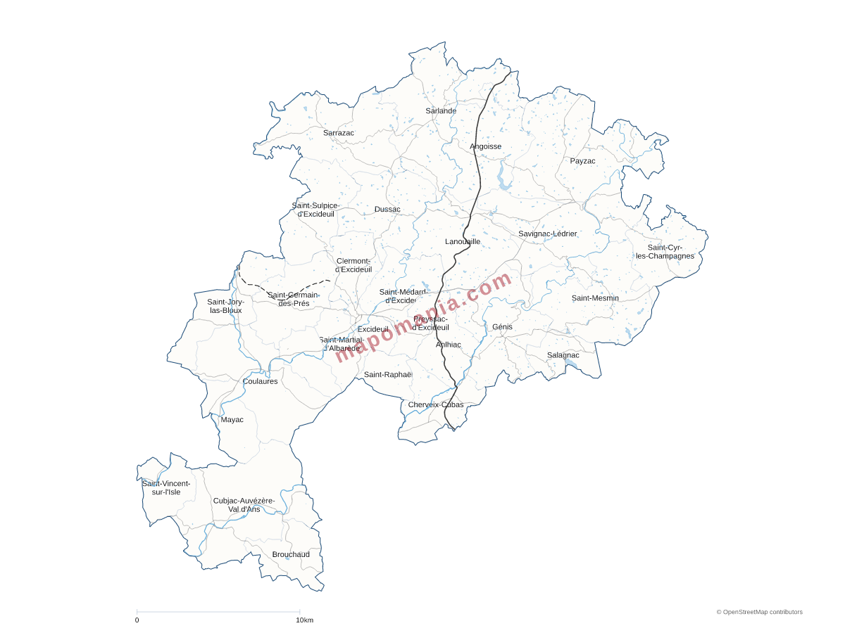 Carte de CC Isle-Loue-Auvézère en Périgord à personnaliser
