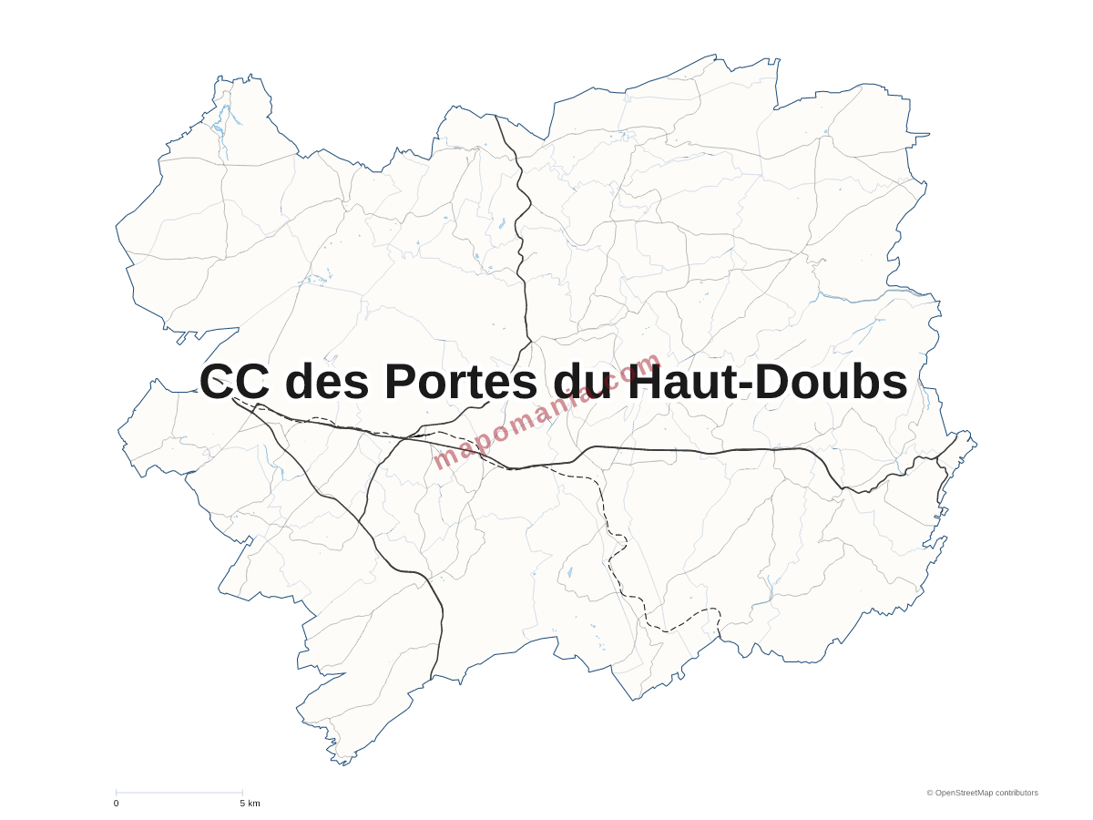 Carte de CC des Portes du Haut-Doubs à personnaliser