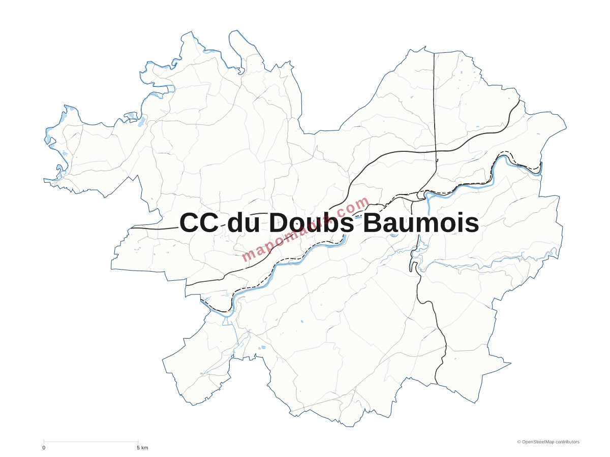 Carte de CC du Doubs Baumois à personnaliser