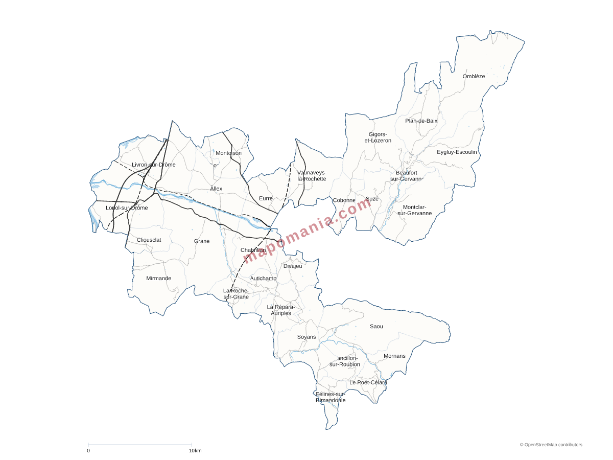Carte de CC du Val de Drôme en Biovallée à personnaliser