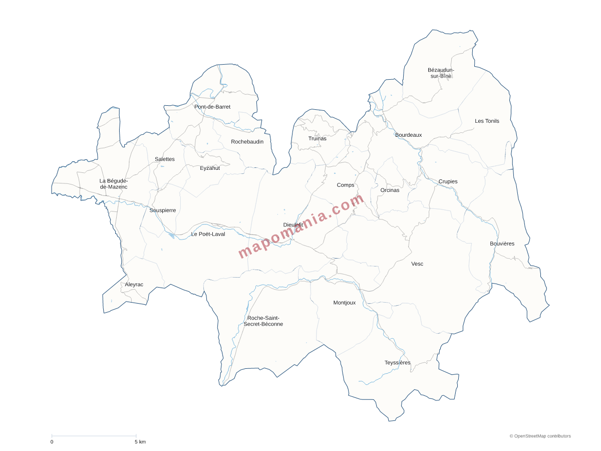Carte de CC Dieulefit-Bourdeaux à personnaliser
