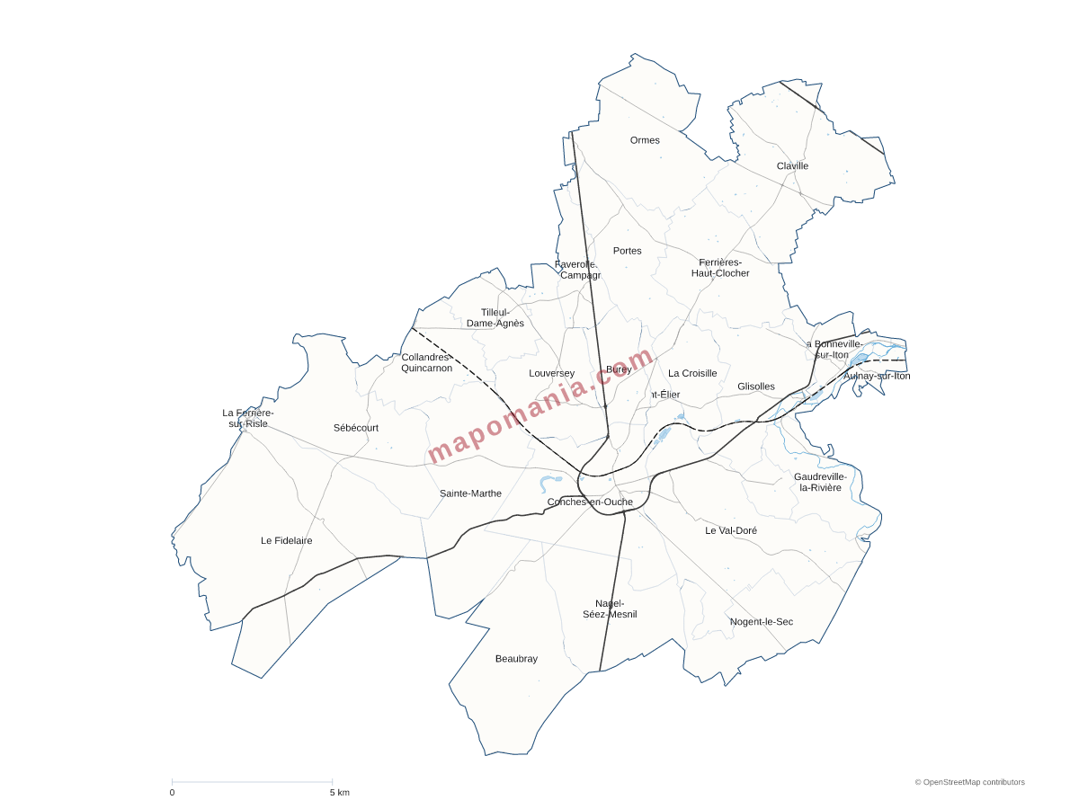 Carte de CC du Pays de Conches à personnaliser