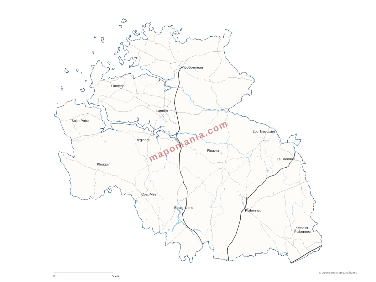 Carte de CC du Pays des Abers à personnaliser