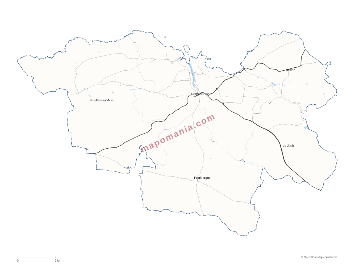 Carte de CC Douarnenez Communauté à personnaliser