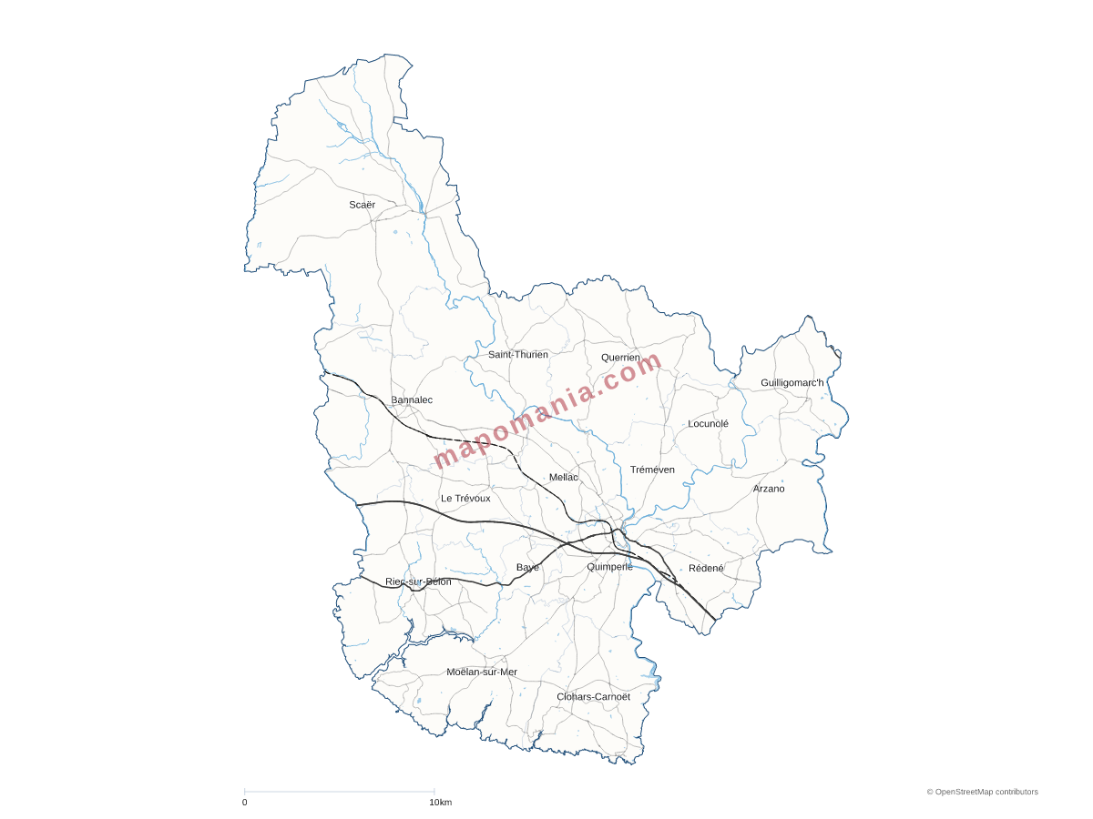 Carte de CA Quimperlé Communauté à personnaliser