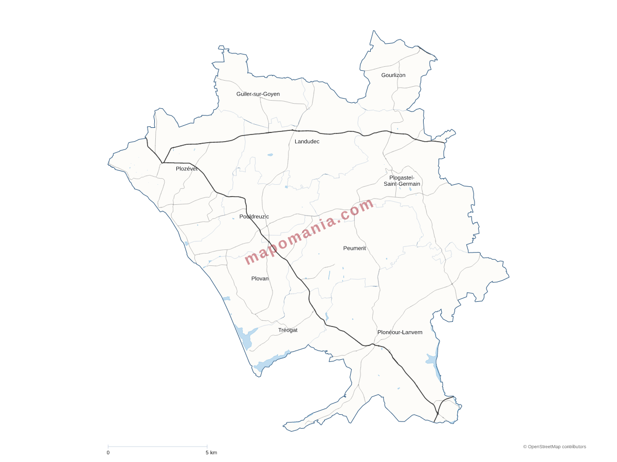 Carte de CC du Haut Pays Bigouden à personnaliser