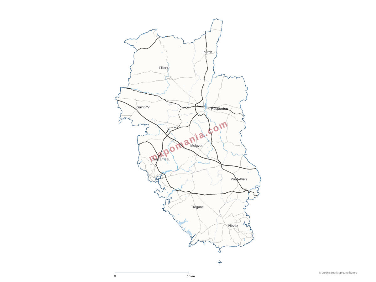 Carte de CA Concarneau Cornouaille Agglomération à personnaliser