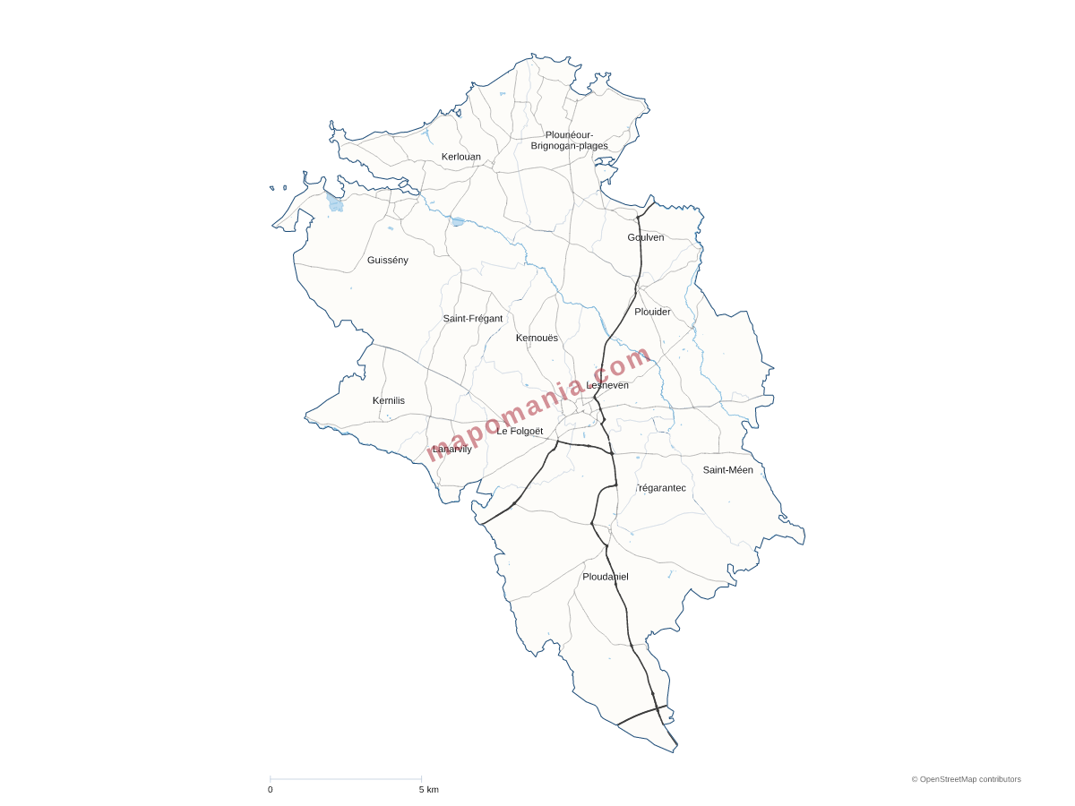 Carte de CC Communauté Lesneven Côte des Légendes à personnaliser
