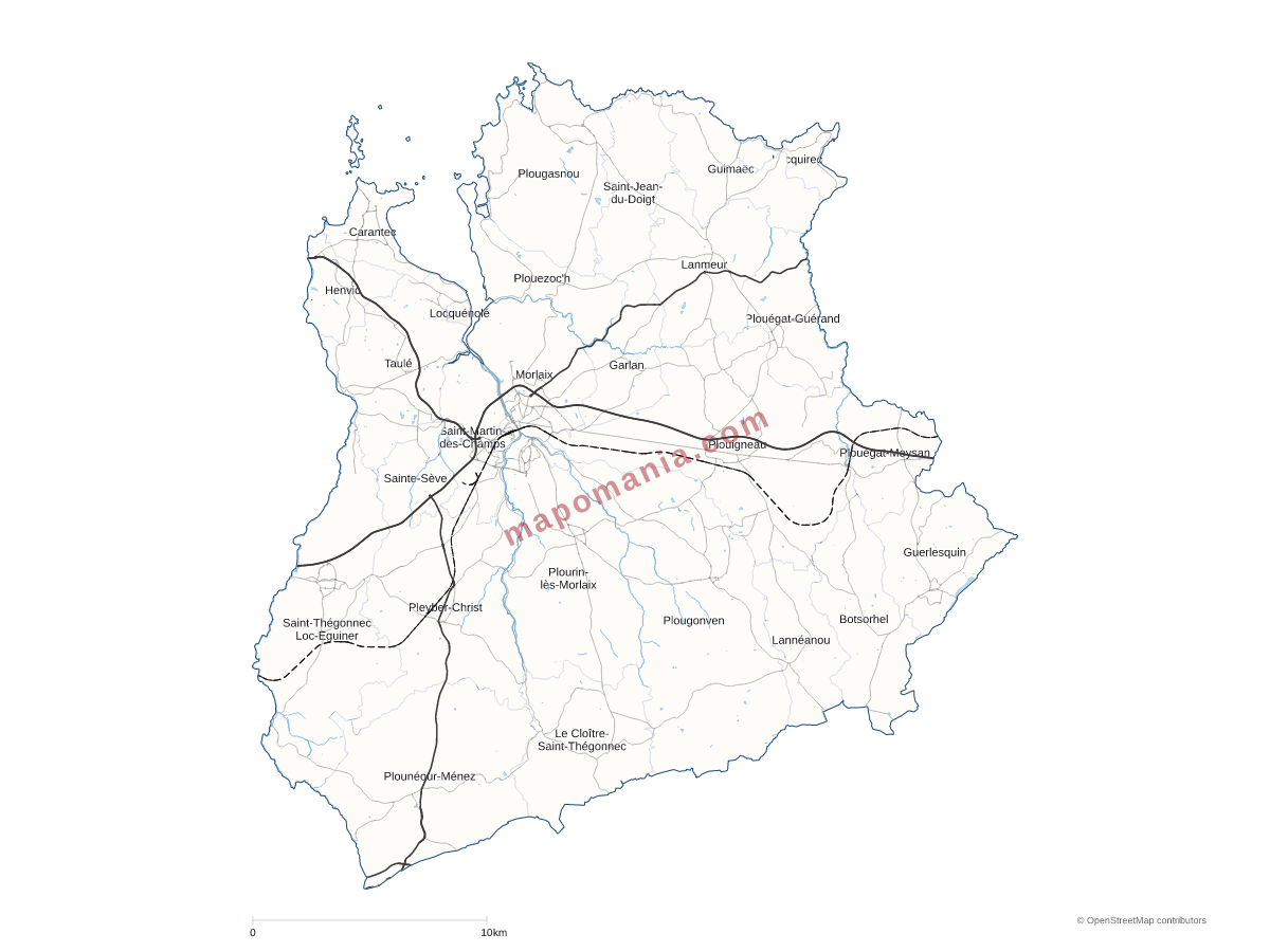 Carte de CA Morlaix Communauté à personnaliser