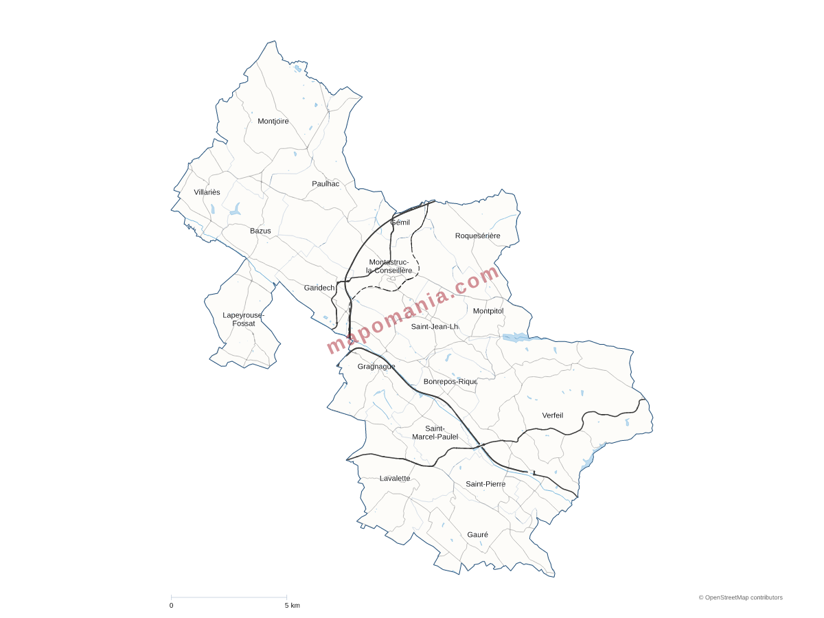 Carte de CC des Coteaux du Girou à personnaliser
