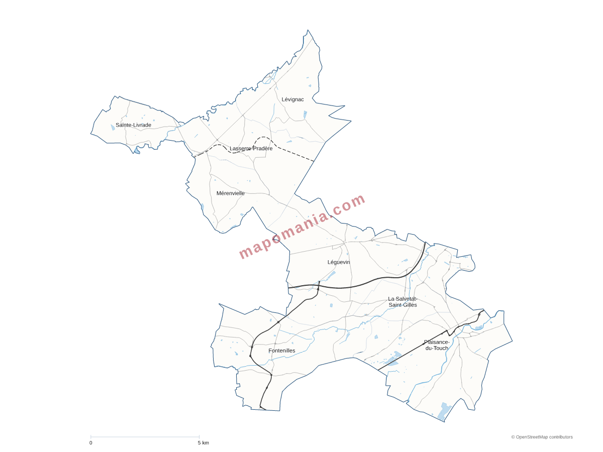 Carte de CC Le Grand Ouest Toulousain à personnaliser
