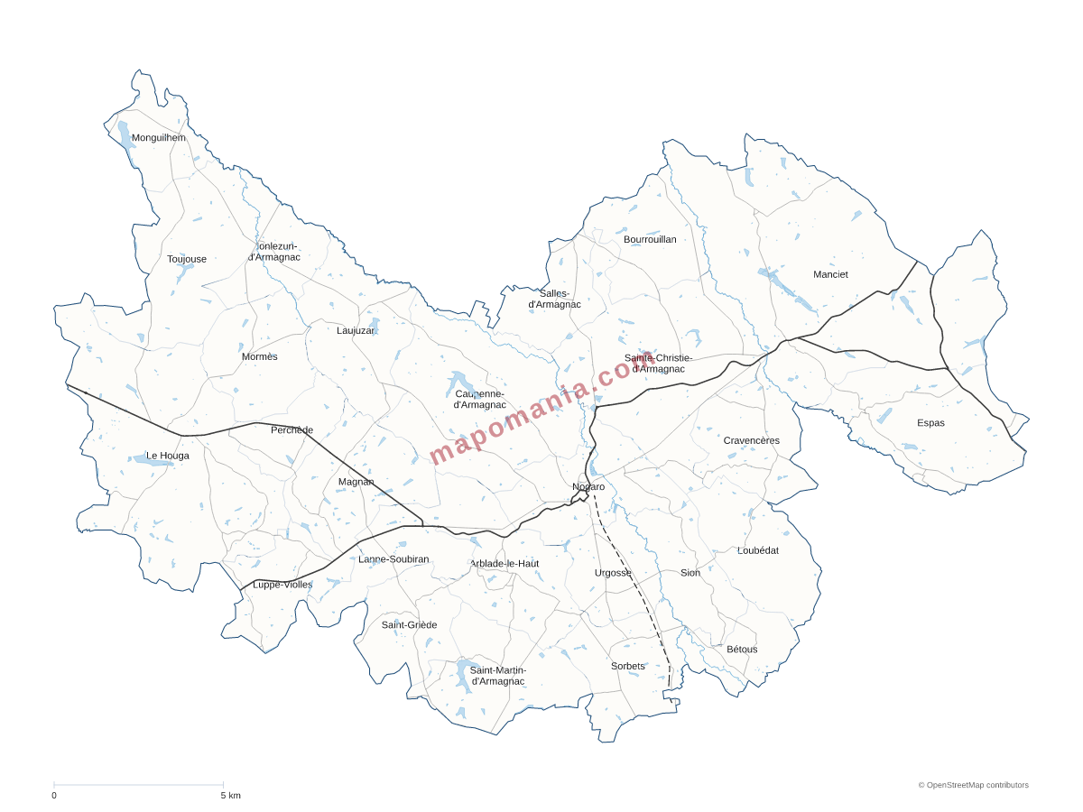 Carte de CC du Bas Armagnac à personnaliser