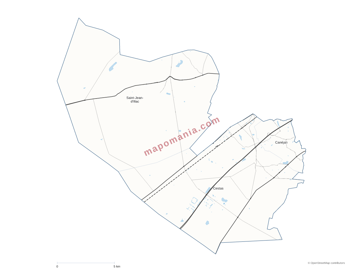 Carte de CC Jalle-Eau-Bourde à personnaliser