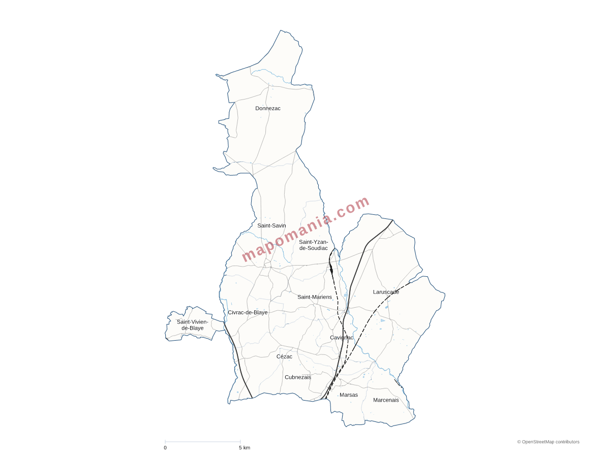 Carte de CC Latitude Nord Gironde à personnaliser