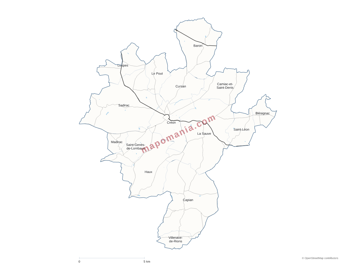 Carte de CC du Créonnais à personnaliser