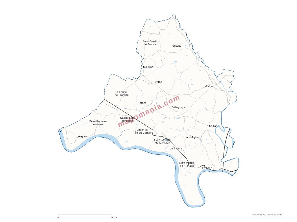 Carte de CC du Fronsadais à personnaliser