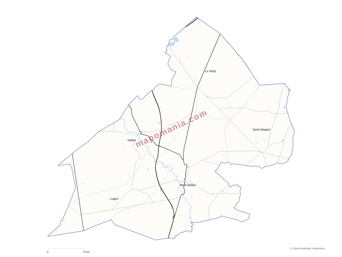 Carte de CC du Val de l'Eyre à personnaliser