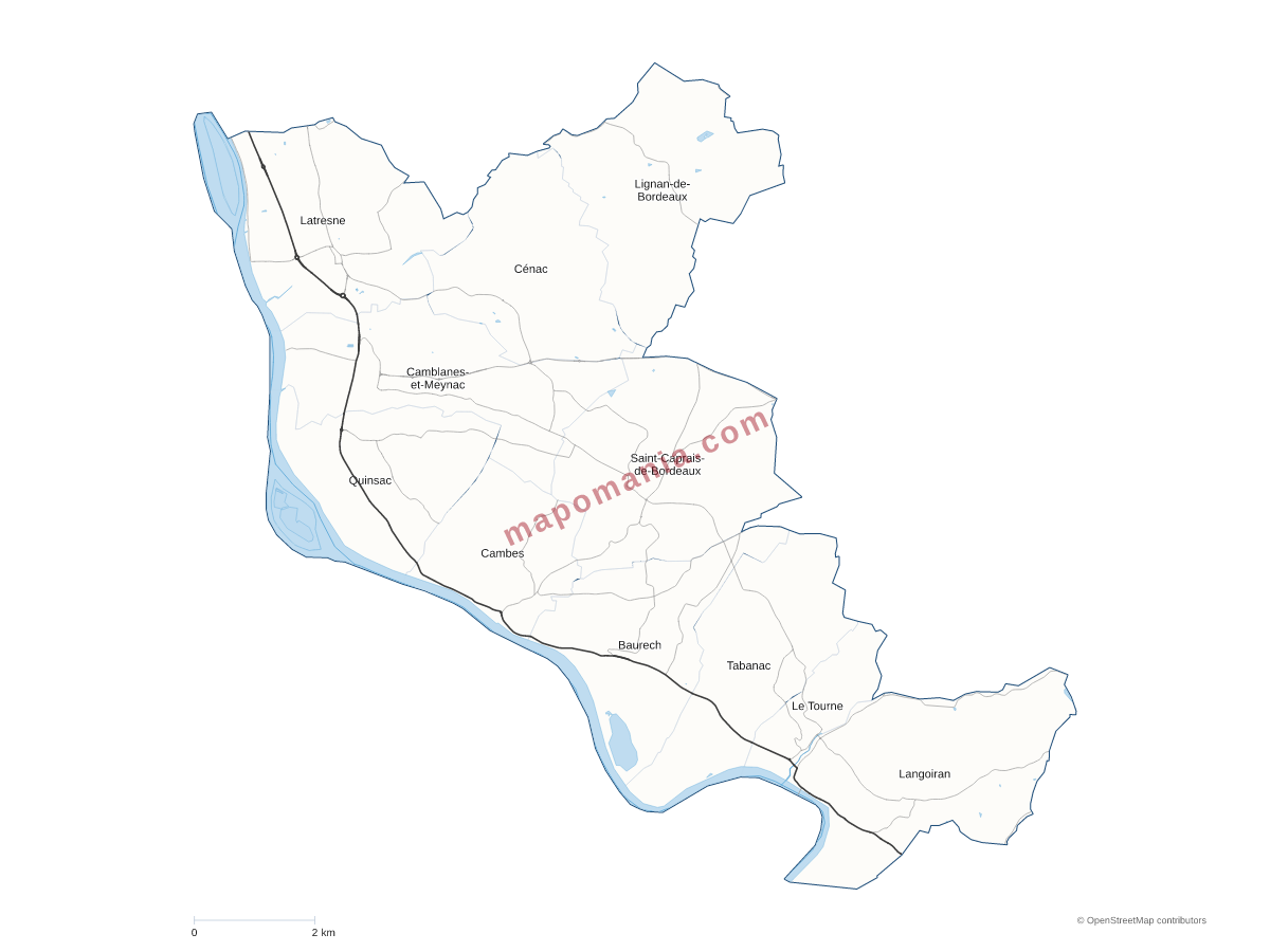 Carte de CC des Portes de l'Entre-Deux-Mers à personnaliser
