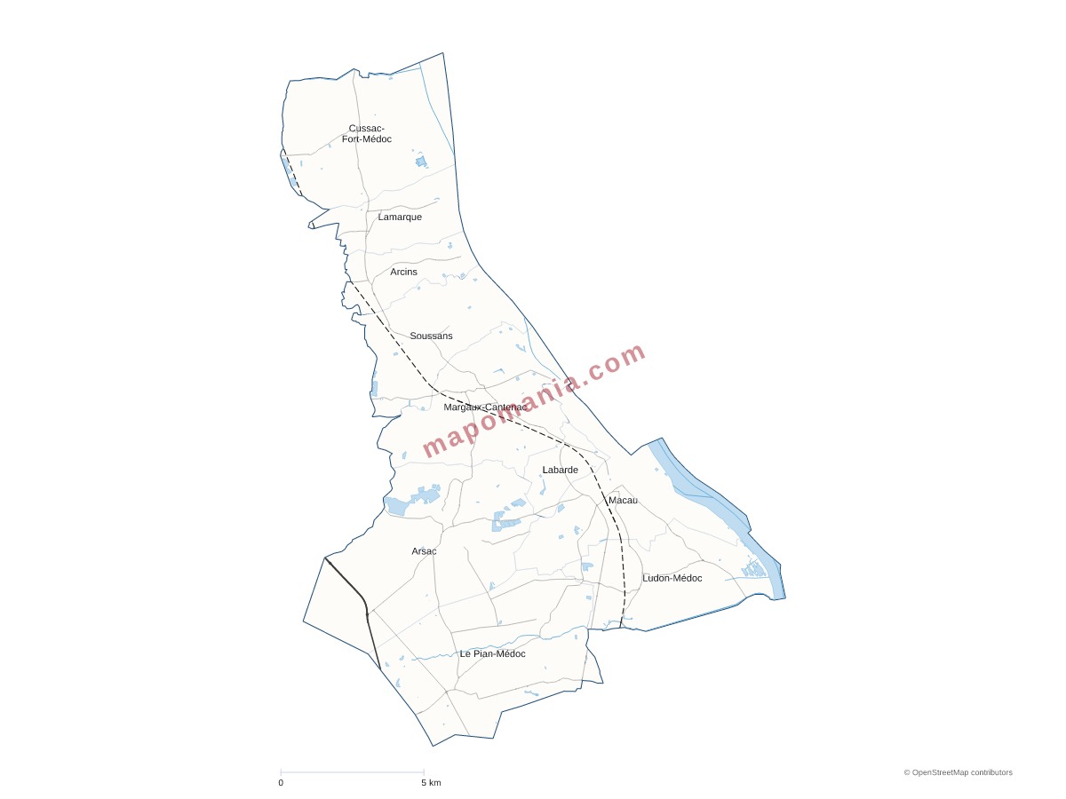 Carte de CC Médoc Estuaire à personnaliser