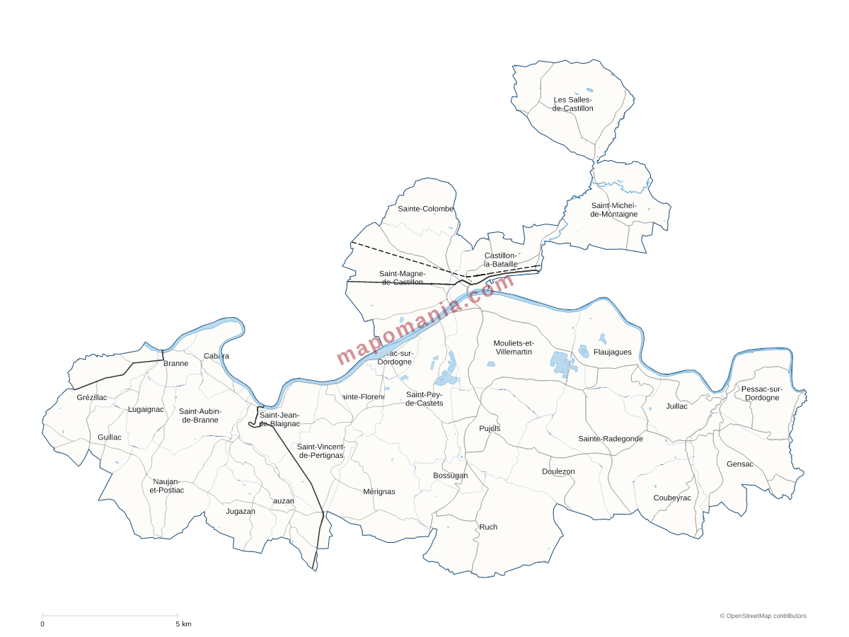 Carte de CC Castillon/Pujols à personnaliser